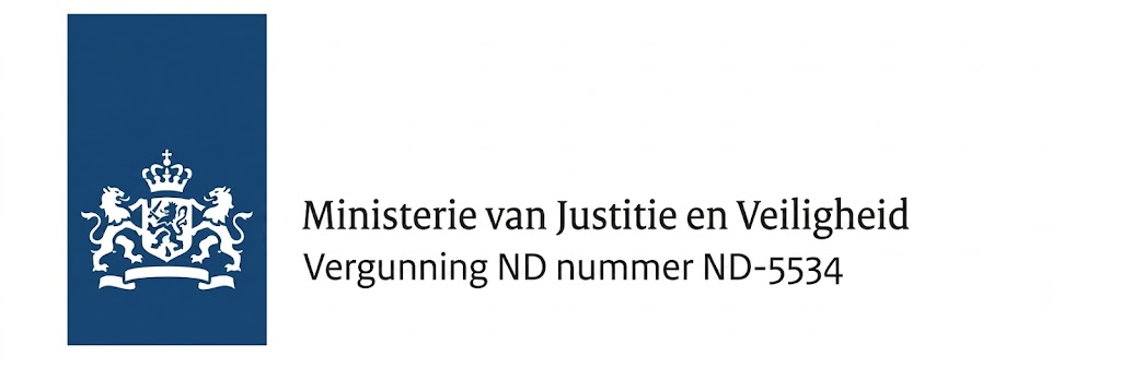 Officiële erkenning Ministerie van Justitie en Veiligheid — vergunning ND-5534